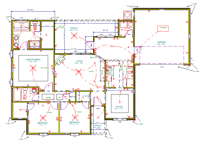 Design drawing: floor plan of a home designed by Advantage Design, Broussard, 2005