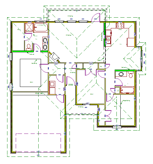 Design drawing: floor plan of a home designed by Advantage Design, Carencro, 2008