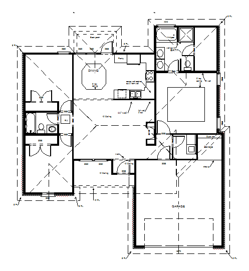 Design drawing: floor plan of a home designed by Advantage Design, Carencro, 2008