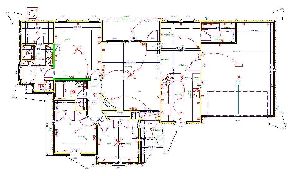 Design drawing: floor plan of a home designed by Advantage Design, Lafayette area, 2006