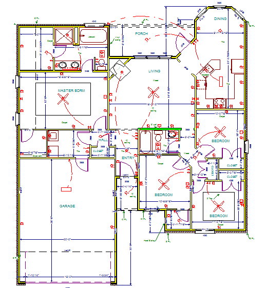Design drawing: floor plan of a home designed by Advantage Design, Lafayette area, 2007